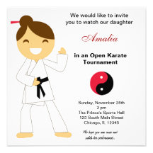 Karate scherzt Turnier Individuelle Ankündigskarten