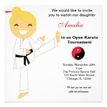 Karate scherzt Turnier Personalisierte Einladungen