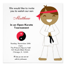Karate scherzt Turniere Personalisierte Einladung