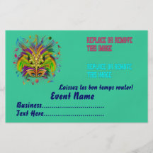 Karneval 5,5" x 8,5" Porträt-Ansicht merkt bitte Vollfarbige Flyer