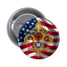 Karneval-Ansicht-Andeutungen Louisianas zweihunder Buttons