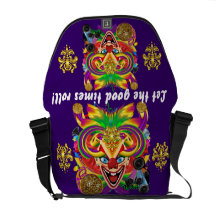 Karneval-Clown-Ansicht merkt bitte Kurier Taschen