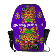 Karneval-Clown-Ansicht merkt bitte Kurier Taschen