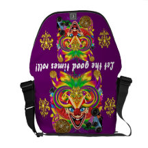 Karneval-Clown-Ansicht merkt bitte Kuriertasche