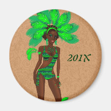 Karneval grünes girl.ai magnete