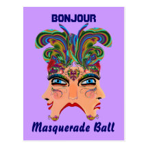 Karneval-Maskerade-Komödien-Drama-Ansicht-Andeutun Postkarte