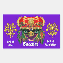 Karneval-Mythologiebacchus-Ansicht deutet bitte an Rechtecksticker