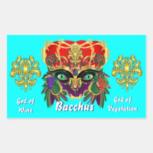 Karneval-Mythologiebacchus-Ansicht deutet bitte an Rechtecksticker
