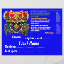 Karneval-Mythologiebacchus-Ansicht deutet bitte an Vollfarbige Flyer
