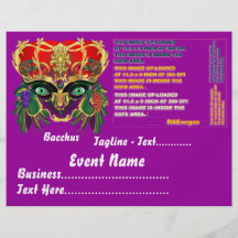 Karneval-Mythologiebacchus-Ansicht deutet bitte an Flyer