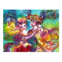 KARNEVALS-TANZ venezianischer Maskerade-Ball Postkarte