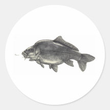 Karpfen-Fischen Runder Sticker