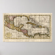 Karte 1790 der Antillen durch Dilly und Robinson Poster