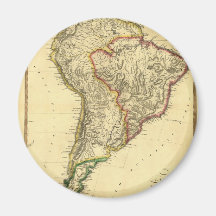 Karte 1817 von Südamerika Kühlschrankmagnete