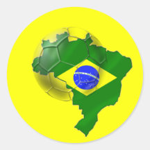 Karte der Brasilien-Flagge Fußbalball-T-Shirts und Sticker