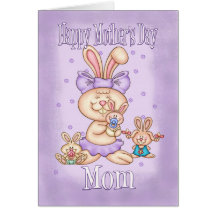 Karte der Mamma-Mutter Tages- niedliche Kaninchen-