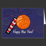 Karte - guten Rutsch ins Neue Jahr-Basketball karten