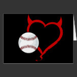 Karte - teuflischer Herz-Baseball karten
