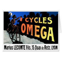 Karte: Vintage Fahrrad-Kunst - Zyklen Omega