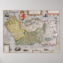 Karte von Irland Posterdruck