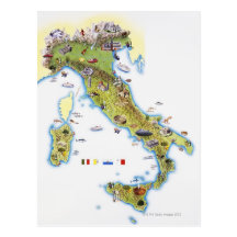 Karte von Italien Postkarte