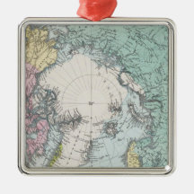 Karte von polaren Meeren Weihnachtsbaum Ornamente