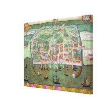 Karte von Visby, von "Civitates Orbis Terrarum" du Gespannte Galerie Drucke
