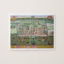 Karte von Visby, von "Civitates Orbis Terrarum" du Jigsaw Puzzles