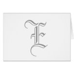 Karten des Monogramm-E für Hochzeits-graues Weiß