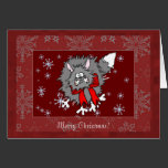 Karten-Schablone - verrücktes Katzen-Weihnachten karten