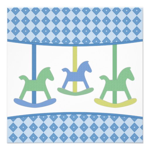 Karussell-Babyparty-Einladung