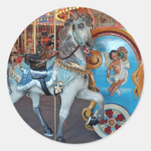 Karussell-Pferd mit Engel! Aufkleber