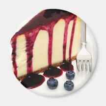 Käsekuchen und Blaubeeren Kühlschrankmagnet