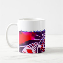 Kasino-Thema-lila Leidenschafts-Andenken Tasse