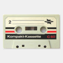Kassetten-weiße rechteckige Aufkleber