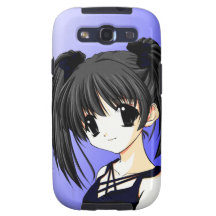 Kasten Anime-Mädchen-blauer Samsung-Galaxie-S (T-M