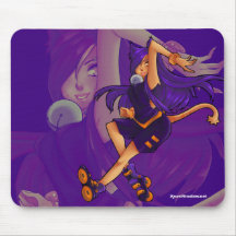 Kat mit Blättern Mousepad