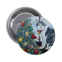Katze des Weihnachten0417 Anstecknadelbuttons