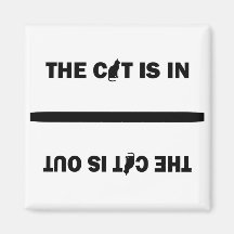 Katze In/Out Kühlschrankmagnet