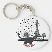 Katze in Parisschlüsselkette Schlüsselband