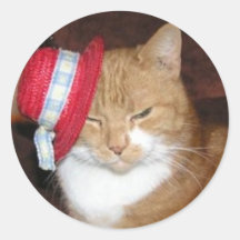 Katze mit Hut-Aufklebern