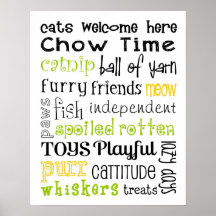 Katzen begrüßen Untergrundbahn-Kunst-Plakat
