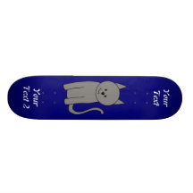 Katzen-Cartoon des rauchigen Graus Individuelles Skateboard