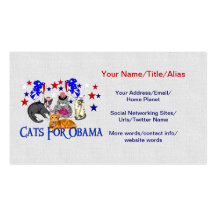 KATZEN FÜR OBAMA VISITENKARTEN VORLAGE