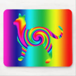 Katzen-geformte Regenbogen-Drehung Mousepads