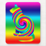 Katzen-geformte Regenbogen-Rotation Mauspads