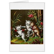 Katzen im Garten, Gruß-Karte