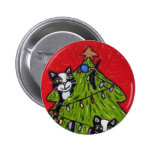 Katzen im Weihnachtsbaum-Knopf Buttons