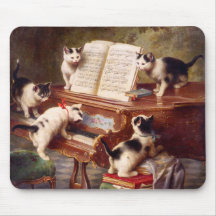 Katzen-Kunst: Vintager Kunst-Druck: Der Erwägungsg Mousepad