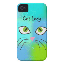 Katzen-Liebhaber-Kunst "Katzen-Dame " iPhone 4 Case-Mate Hülle